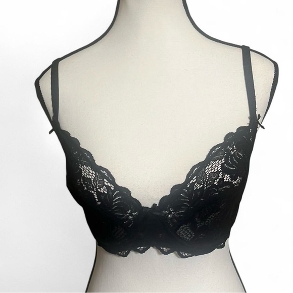 Adore Me Bra Sz Various London Elegant Black Lace Cottagecore Fairy - Picture 1 of 3